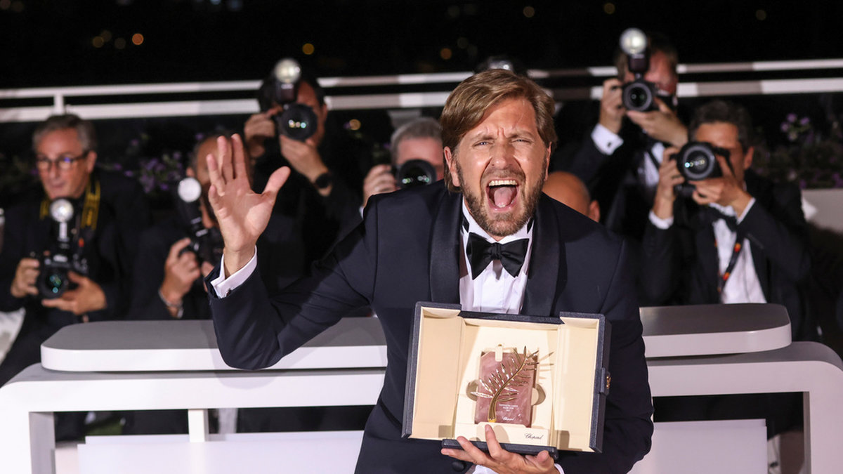 Ruben Östlund tilldelades Guldpalmen i Cannes i fjol för sin film 'Triangle of sadness'. Arkivbild.