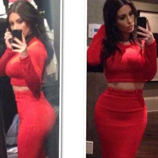 Kim Kardashian i rött från Calvin Klein. Kim Kardashian i rött från Calvin Klein.