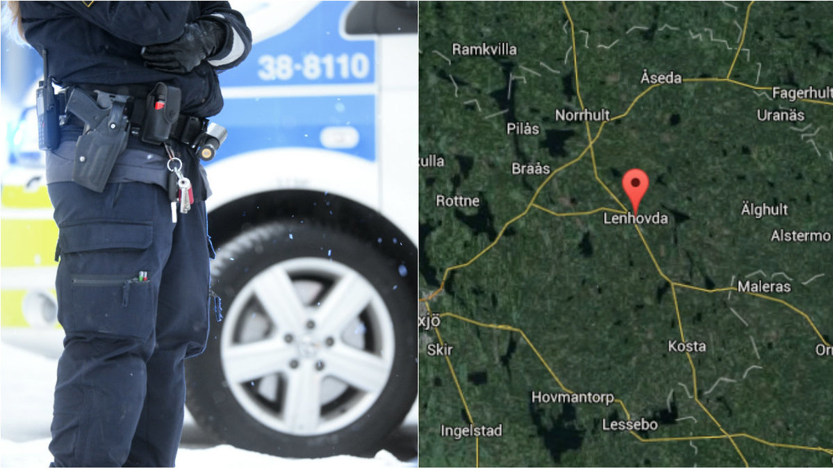 Polisen öppnade eld i Lenhovda i Småland. 