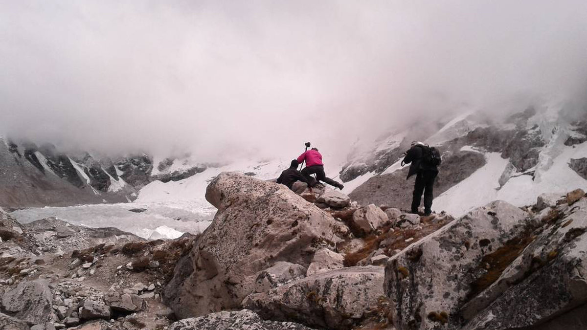 Fotograferande på Everest.