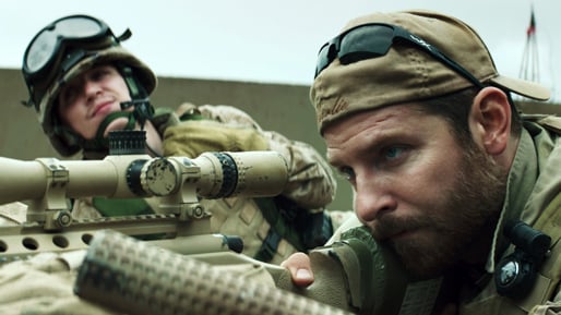 "American sniper" med Bradley Cooper är nominerad till bästa film. 