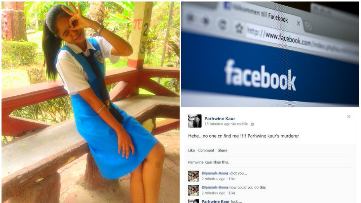 18-åringens Facebookkonto blev kapat av någon som säger sig vara hennes mördare.