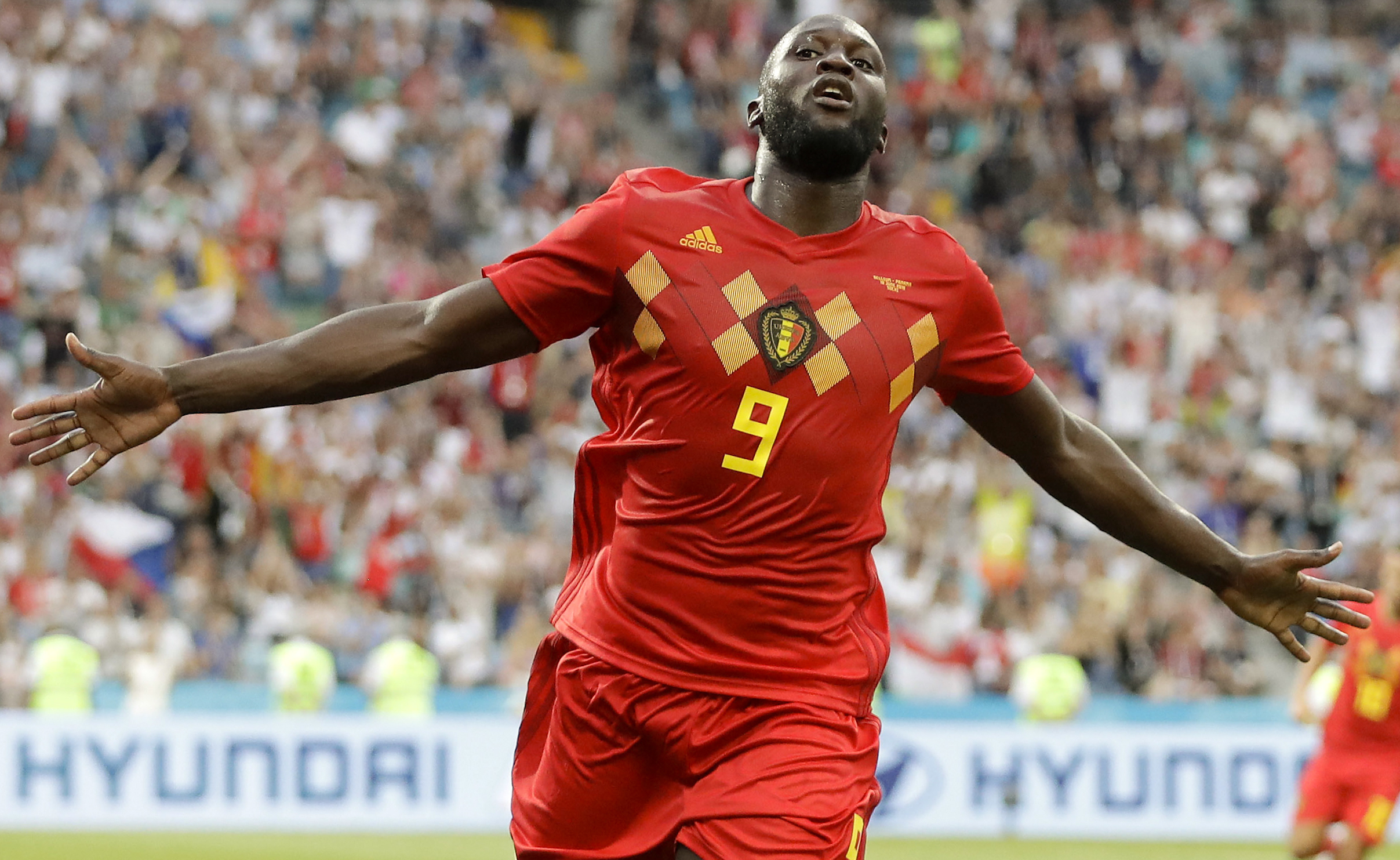 Romelu Lukaku under en match för Belgien. Romelu Lukaku under en match för Belgien.