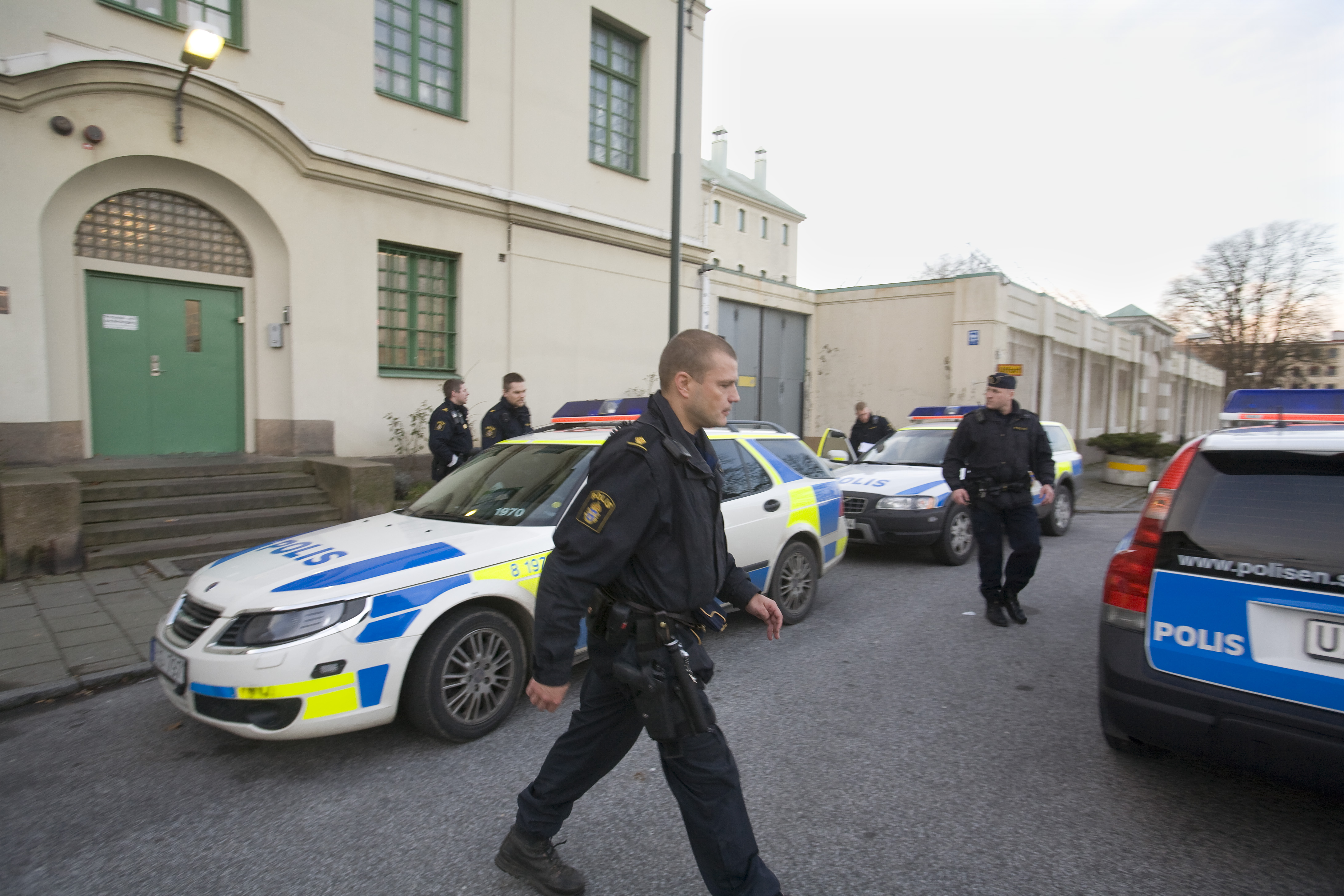 Polis från Motala, Mjölby och Linköping kallades till platsen. Bilden är tagen vid ett tidigare tillfälle.