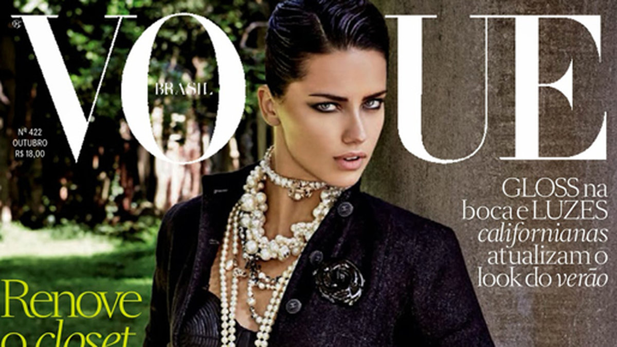 Adriana Lima på omslaget till brasilianska Vogue. 
