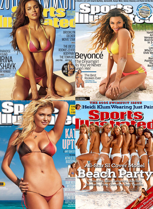 Irina Shayk, Beyoncé och Kate Upton är några av de som prytt omslag för Sports Illustrated. 