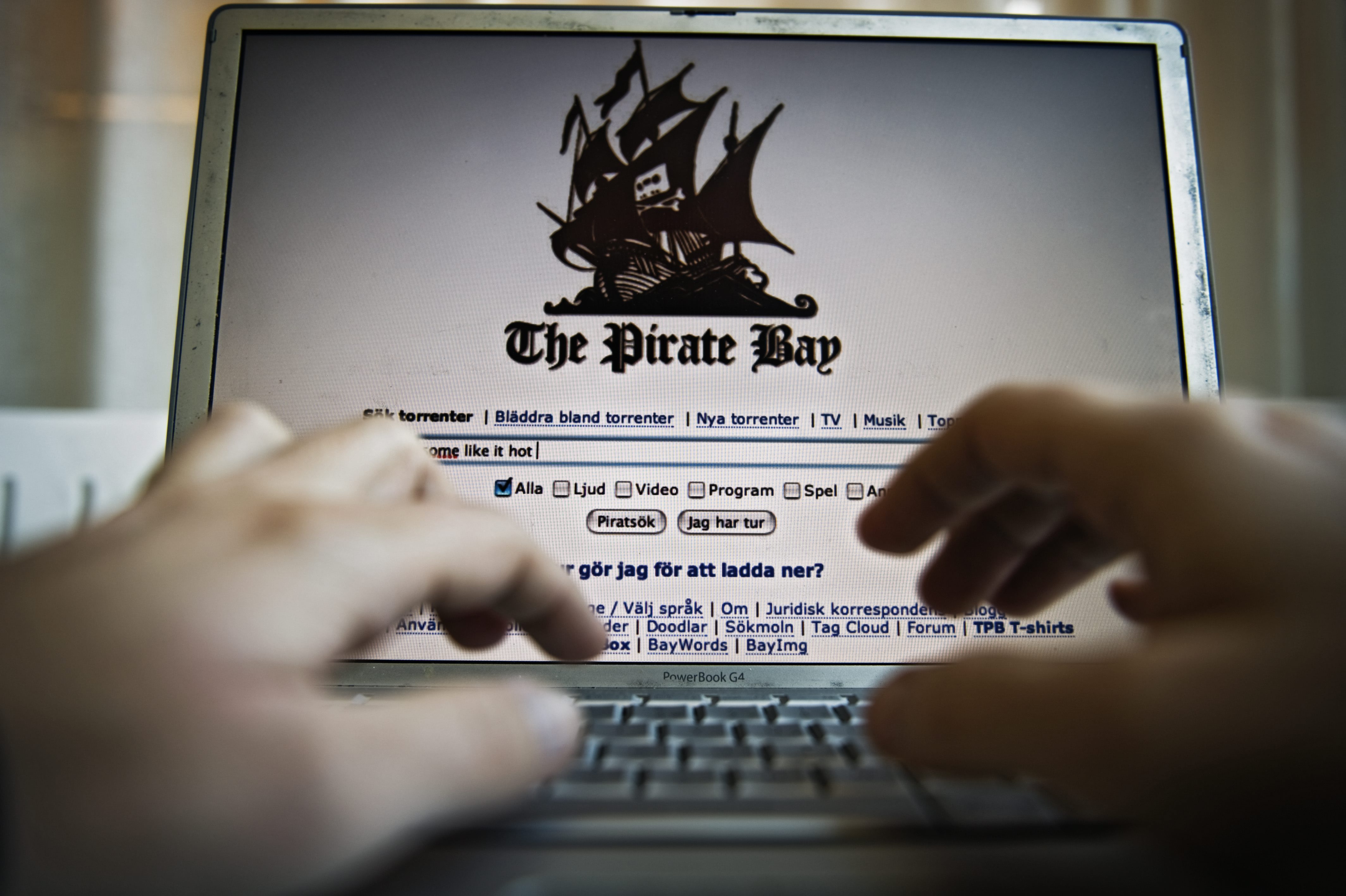 The Pirate Bay - världens största fildelningssajt.