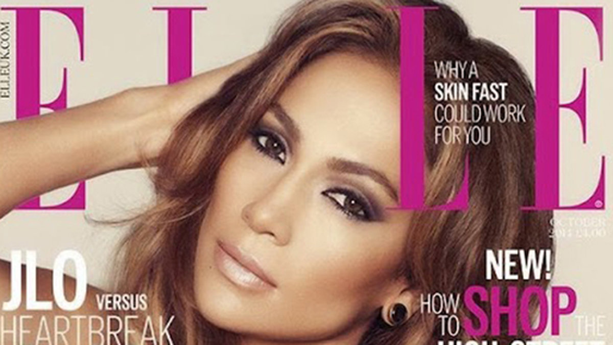 Jennifer Lopez på omslaget till Elle. 