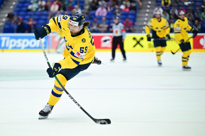Linus Johansson tog VM-brons med Tre Kronor i maj.