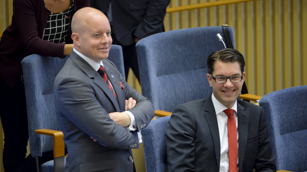 Åkesson med partisekreteraren Björn Söder, som nu är andre vice talman.