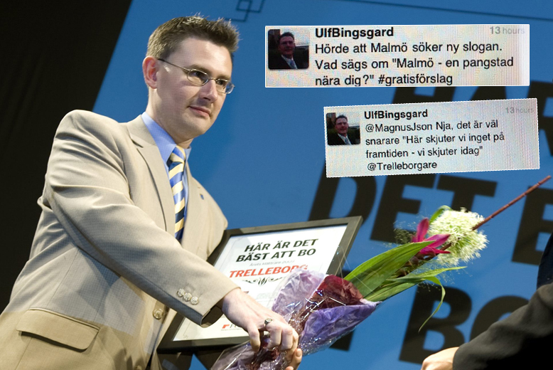 Ulf Bingsgård drog i dag flera skämt om morden i Malmö. OBS. Bilden är ett montage
