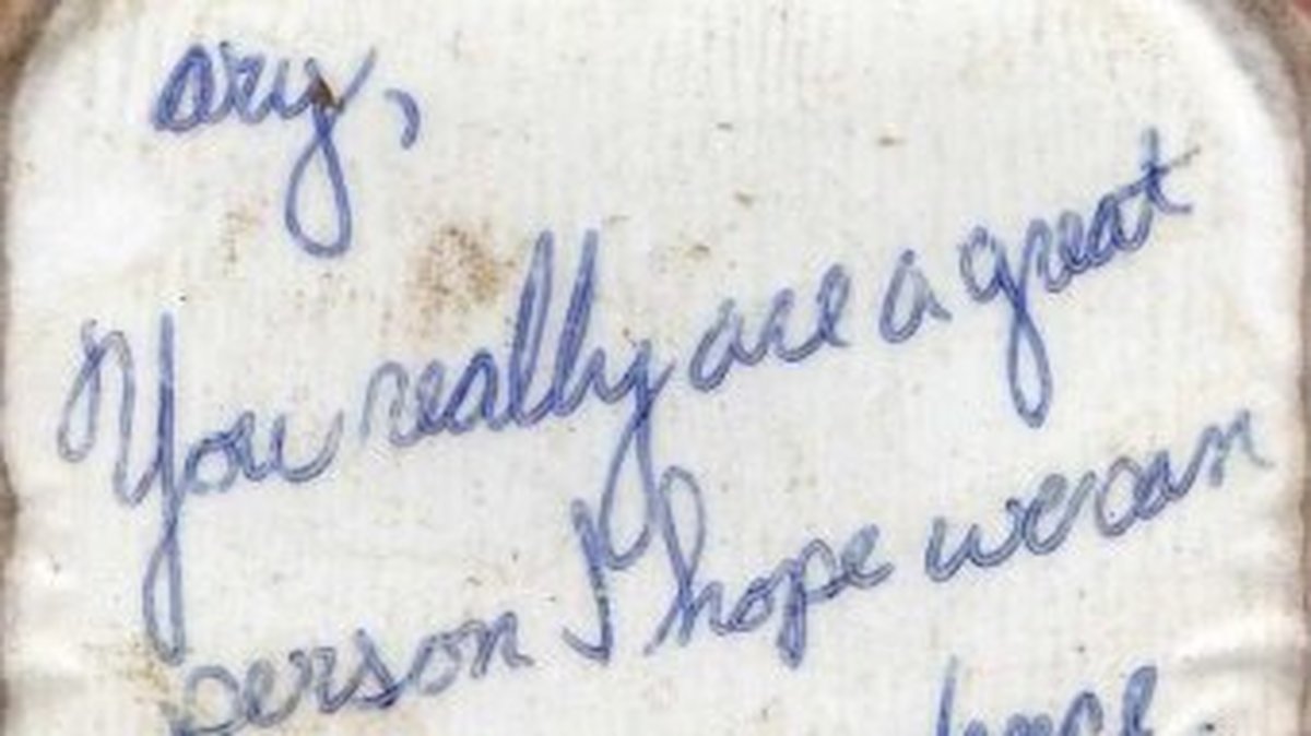 Jonathans brev till Mary i sin helhet. Daterad 1985.