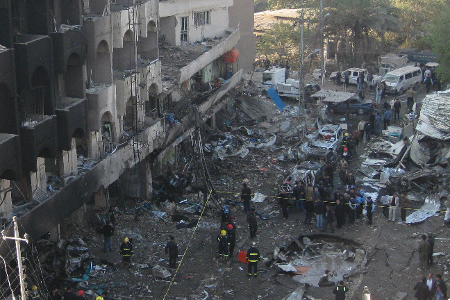 En serie bilbomber exploderade i Bagdad.