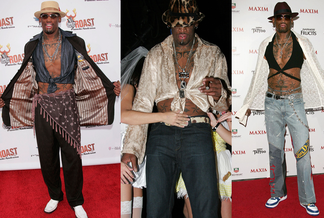 Dennis Rodman, mannen som konsekvent försöker få knytblusen hipp. Dennis Rodman, mannen som konsekvent försöker få knytblusen hipp.