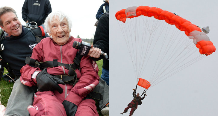 Hon Firade Sin 100 Arsdag Genom Att Hoppa Fallskarm