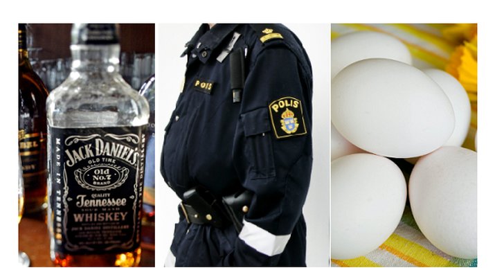 Polisen, ägg, Whisky
