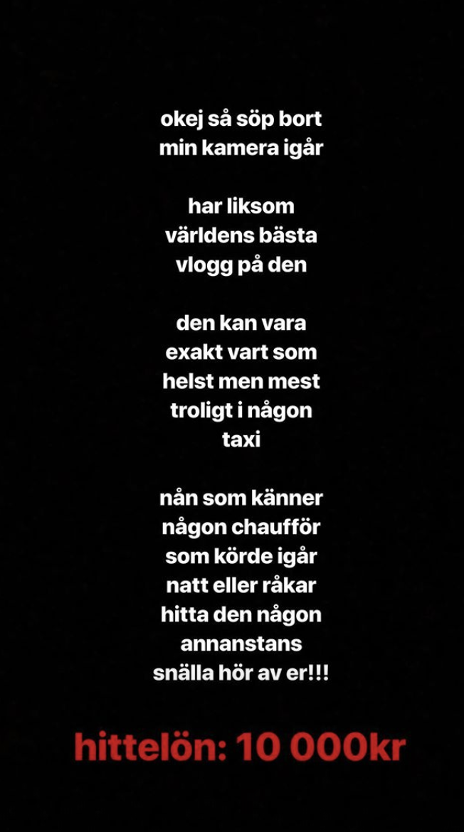 Linn Ahlborg snålar inte med hittelönen. Linn Ahlborg snålar inte med hittelönen.