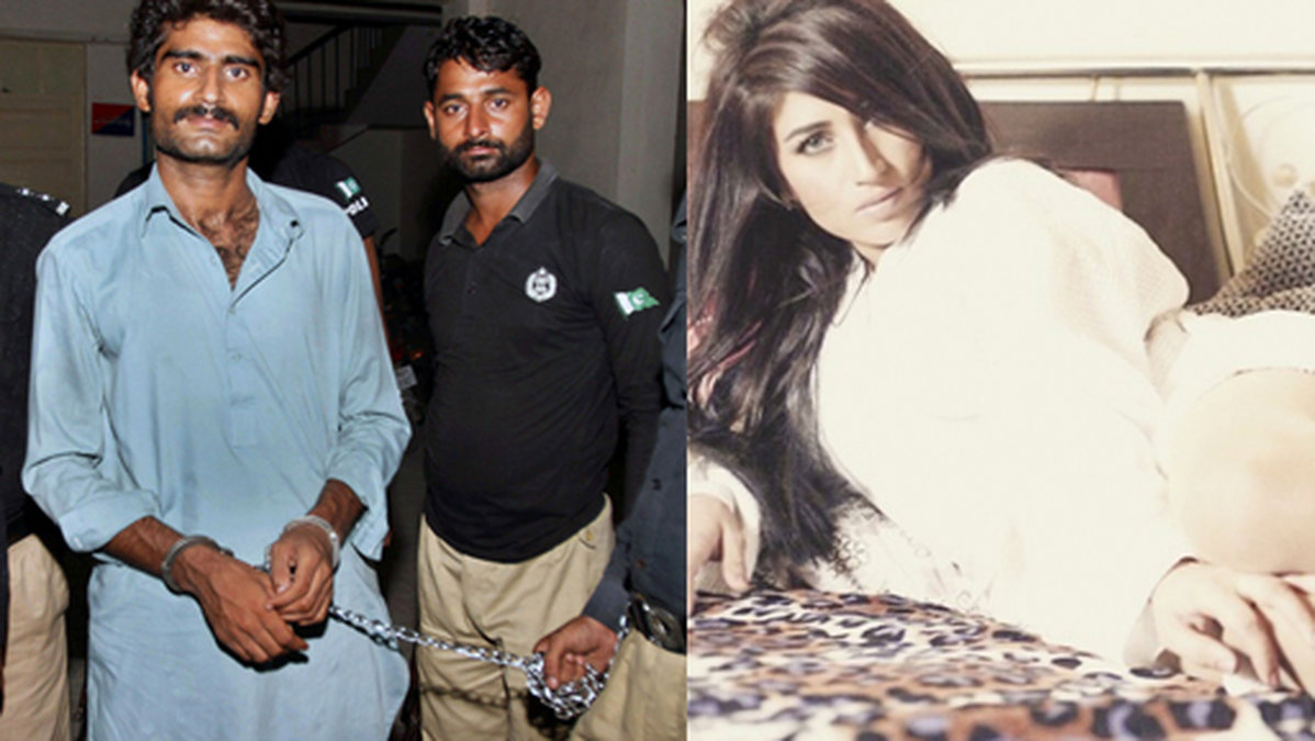 Muhammad Waseem till vänster, mördade sin syster Qandell Baloch i fredags. 