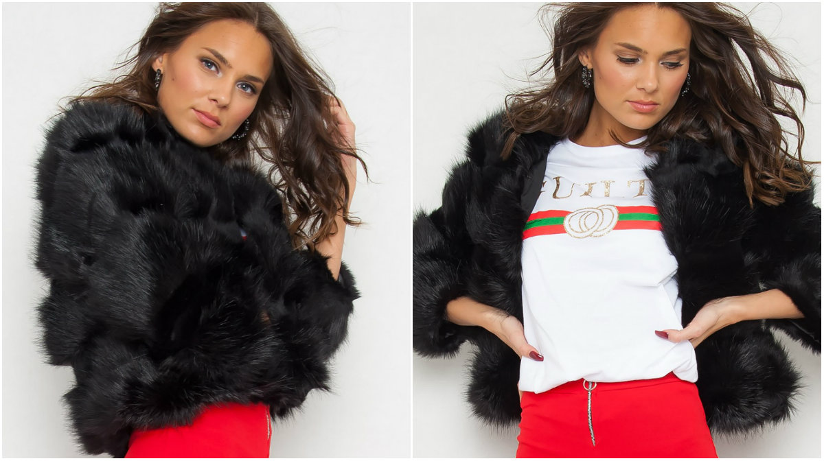 Ariana Faux Fur i svart Ariana Faux Fur i svart