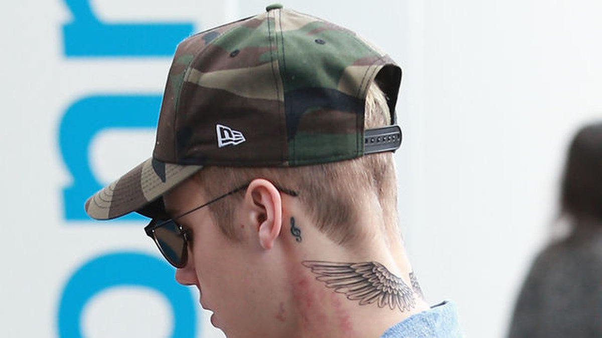 Justin Biebers nya tatuering, december 2015. 