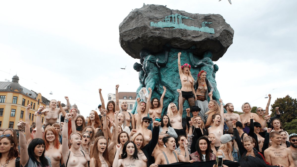 I dag hölls demonstrationen "Free the nipple" i Malmö.