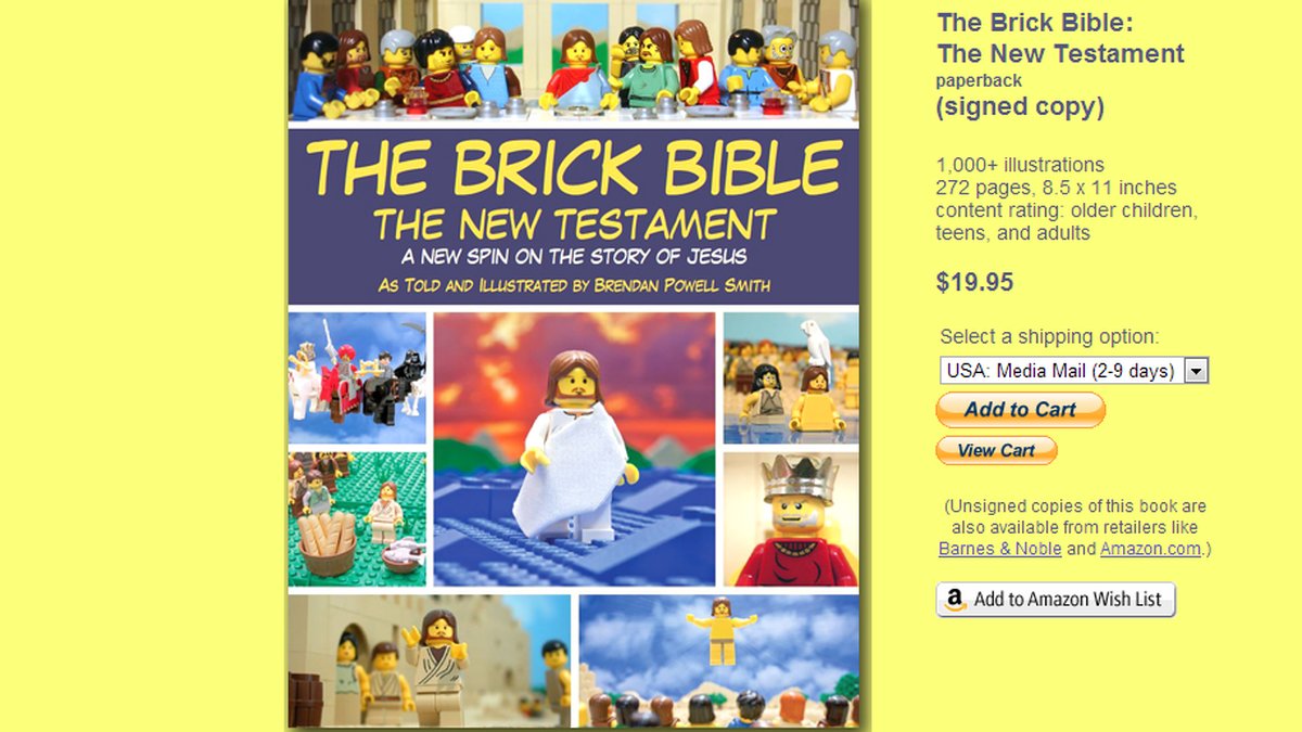 Lego-Jesus i "The Brick Bible:s" nya testamente.