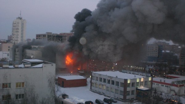 Brand, Katastrof, Olycka, Lågor, Ryssland, Ufa, Köpcenter