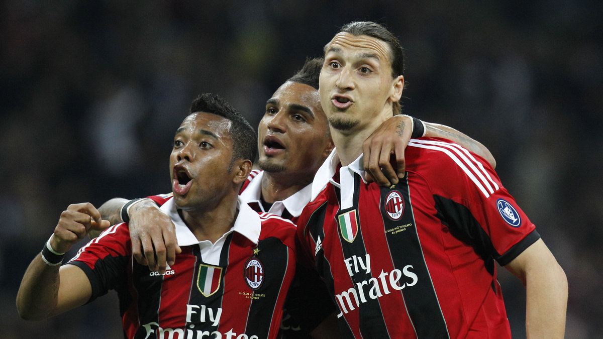 Zlatan retas med sina gamla lagkamrater i Milan.