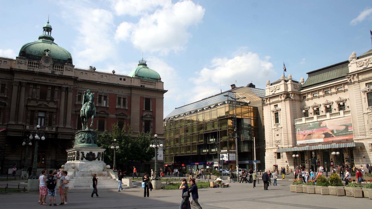 Republiktorget i centrala Belgrad.