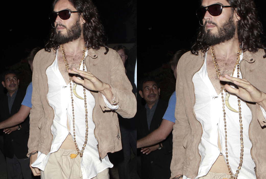 Kan någon skaffa en stylist till Russell Brand, tack. Som inte är från jesu tid. Kan någon skaffa en stylist till Russell Brand, tack. Som inte är från jesu tid.