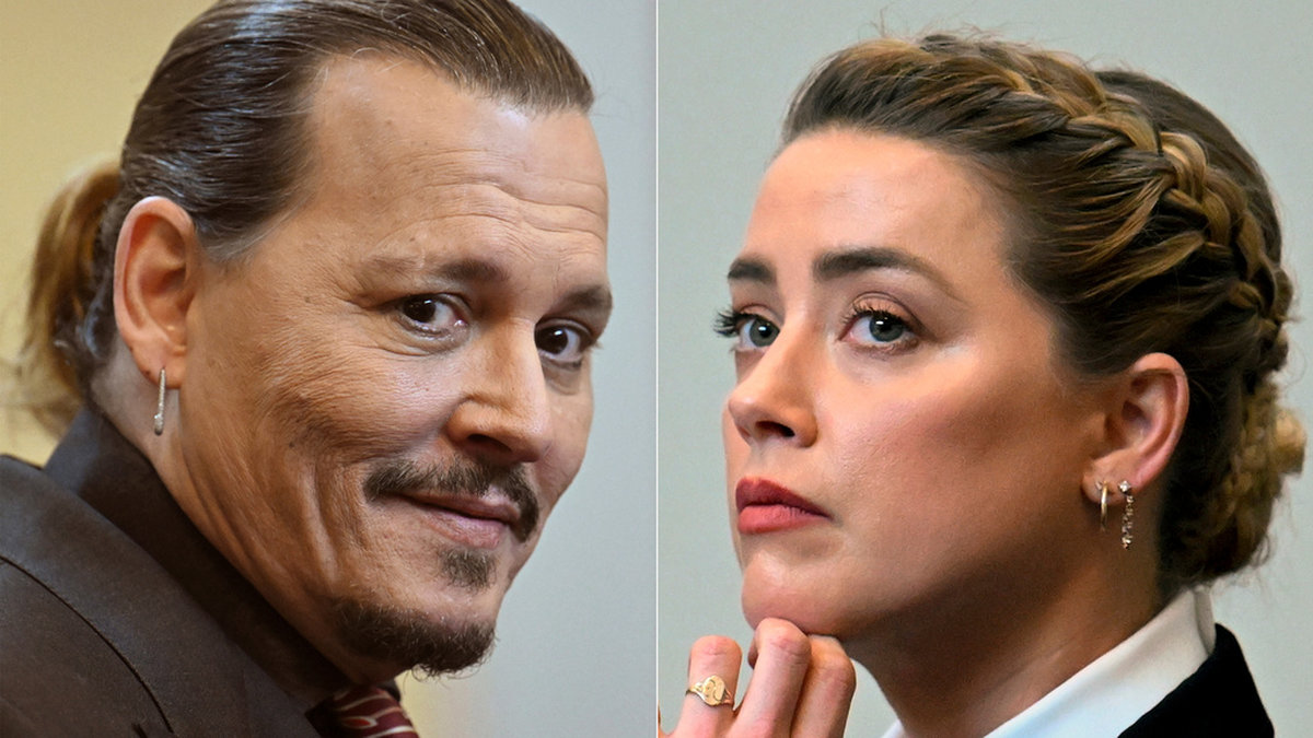 Johnny Depp och Amber Heard under den pågående rättegången.