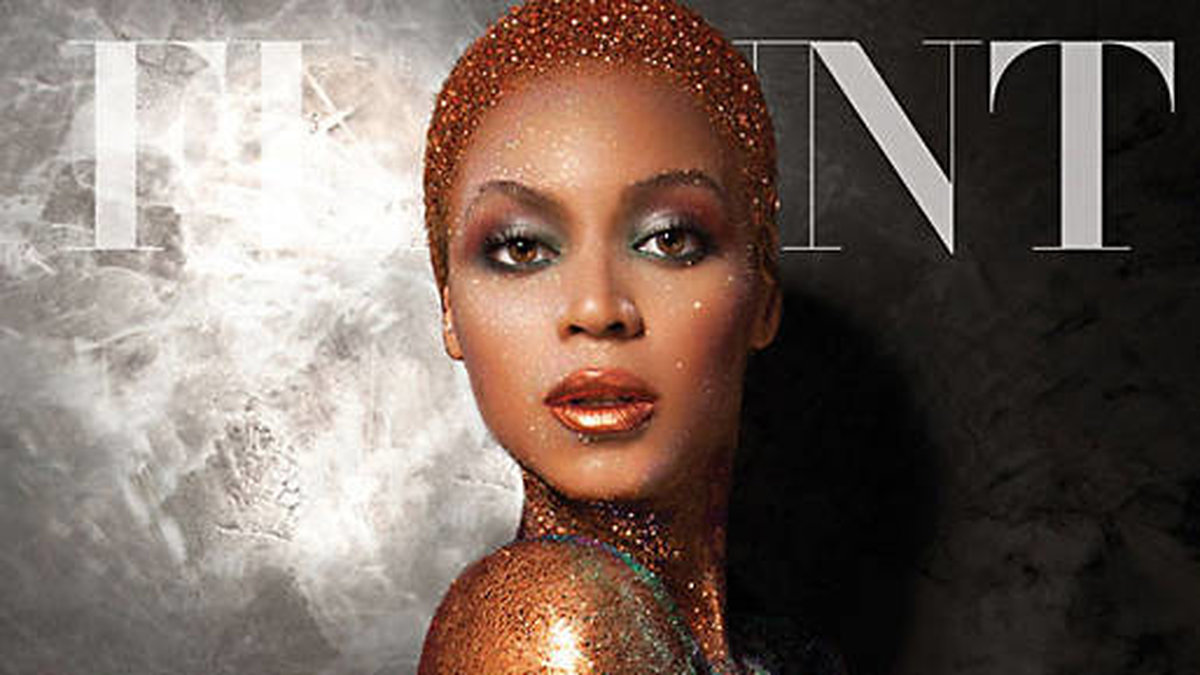 Beyoncé glittrade i guld. 