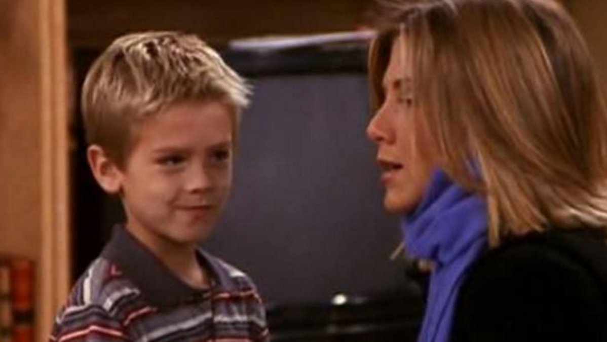 Så här såg han ut som Ben i "Vänner". Här med Jennifer Aniston. 
