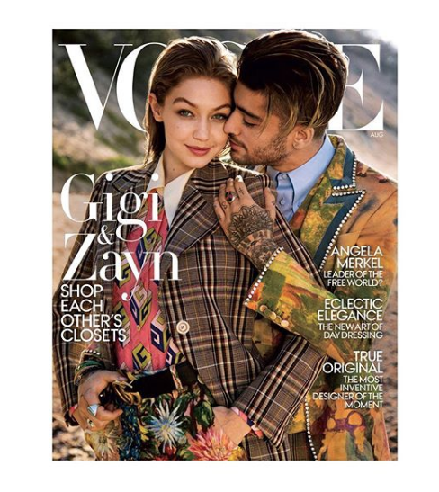 Gigi Hadid och Zayn Malik på framsidan av Vogue Gigi Hadid och Zayn Malik på framsidan av Vogue