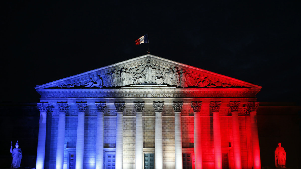 Nationalförsamlingen i Paris, Frankrike. Arkivbild.