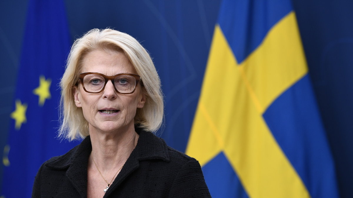 Finansminister Elisabeth Svantesson (M) presenterar tillskott till välfärden i höstbudgeten.