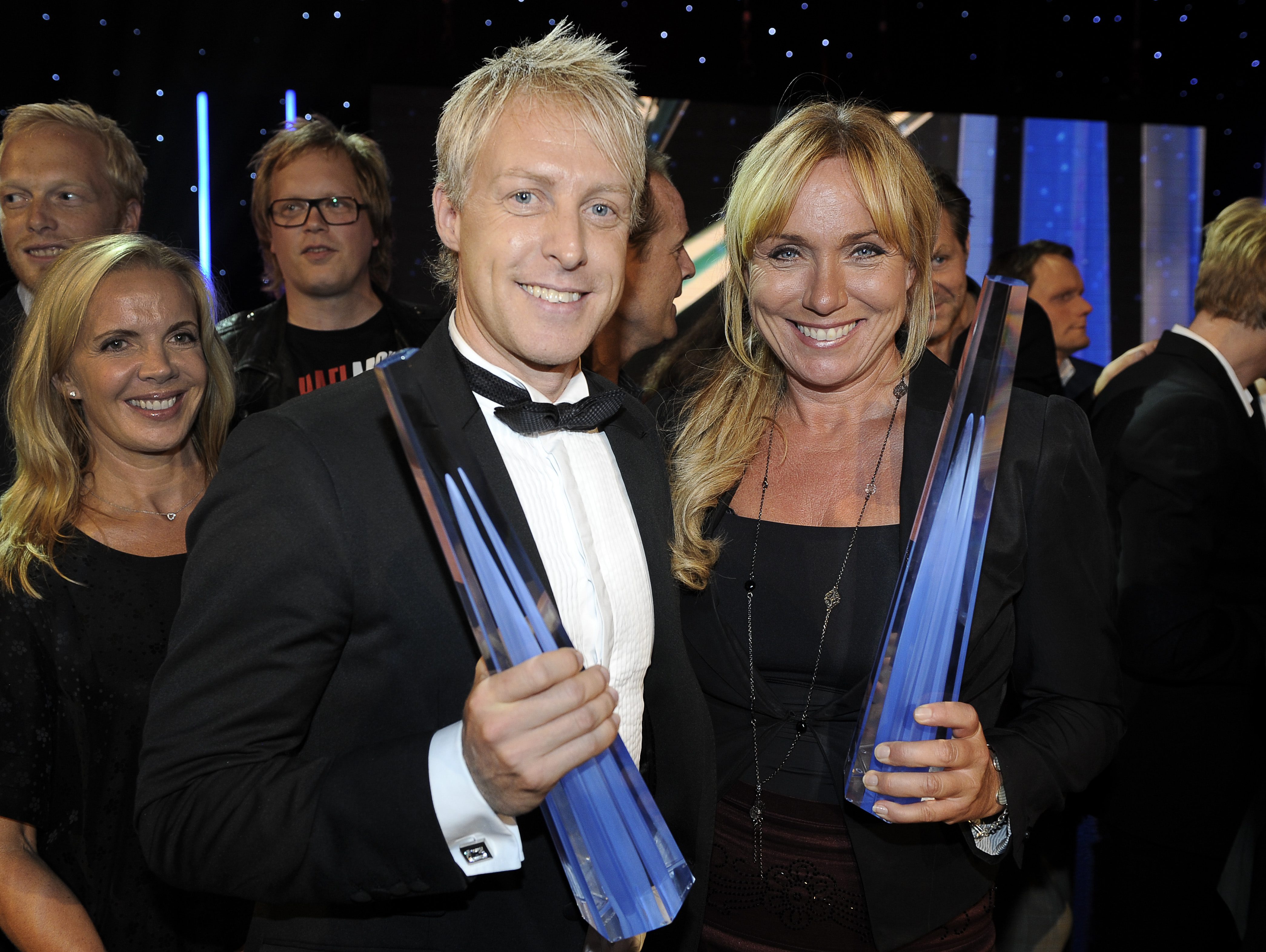 André Pops och Anne Lundberg fick varsitt pris i kvällens Kristallgala.