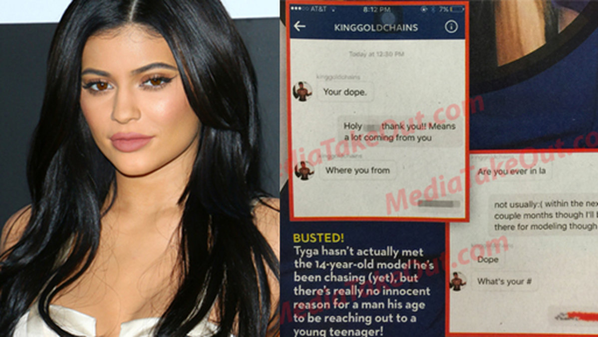 Kylie Jenner hittade messen som Tyga skickade till den 14-åriga modellen. 