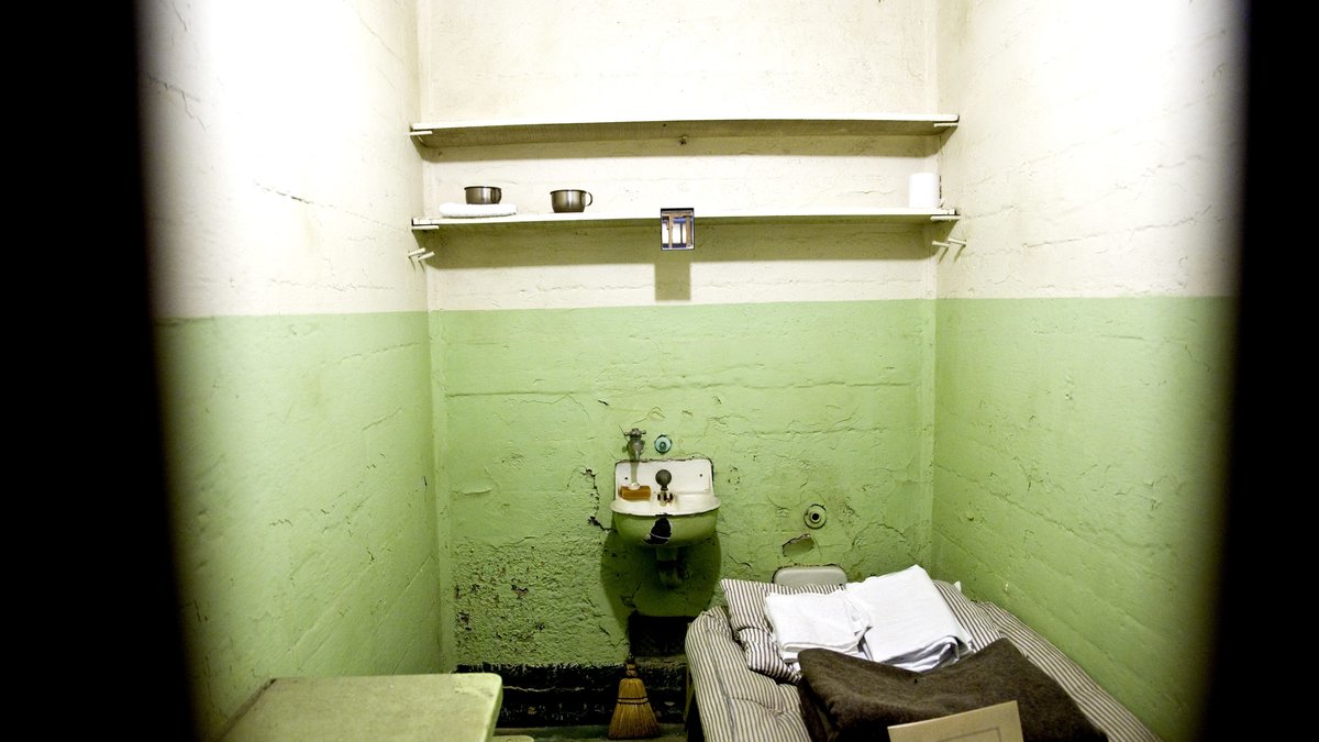 Den utlovade bilden från en cell i Alcatraz.