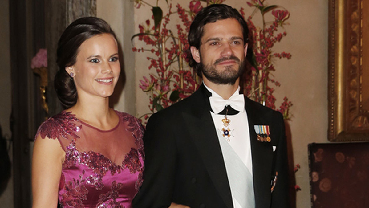 Sofia och Carl Philip på Nobelpriset den 10 december 2014.