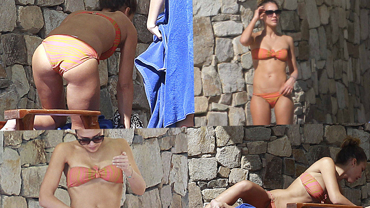 Jessica Alba visar upp sin nya kropp i Mexiko. 