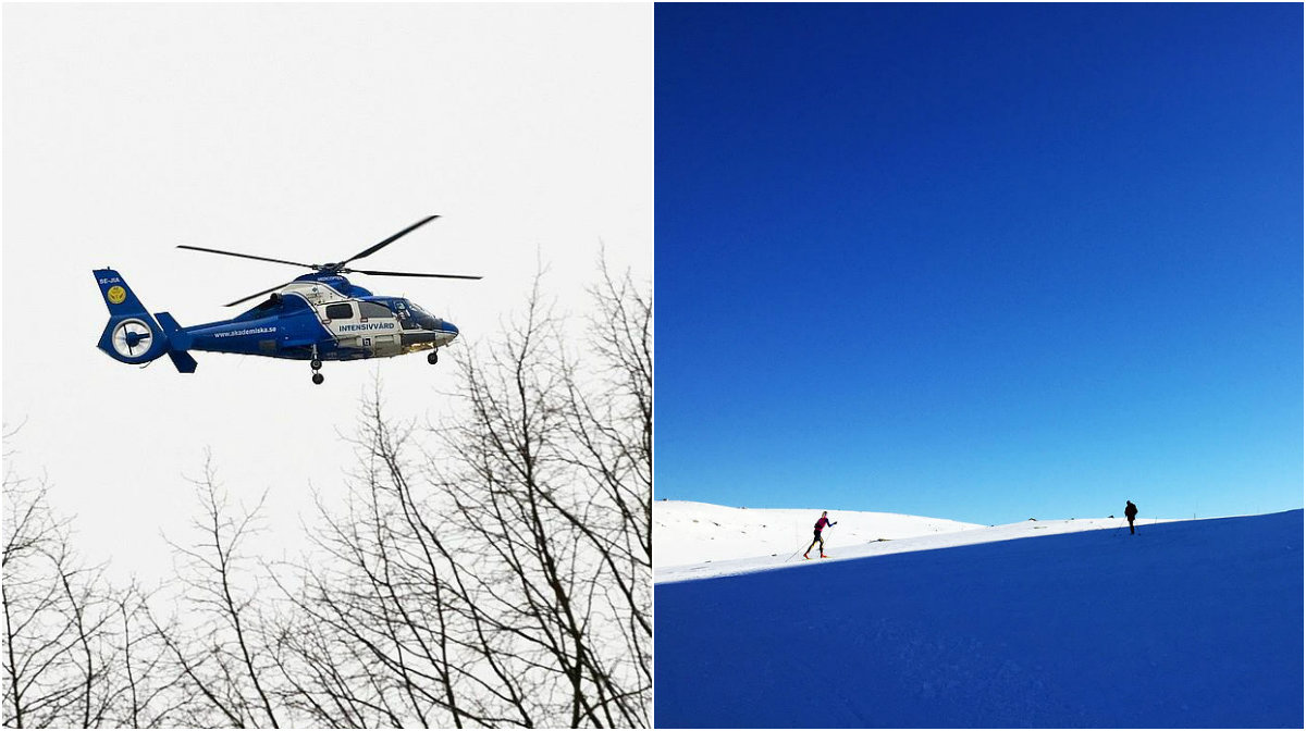 Svenskt par lurade till sig ambulanshelikopter i fjällen