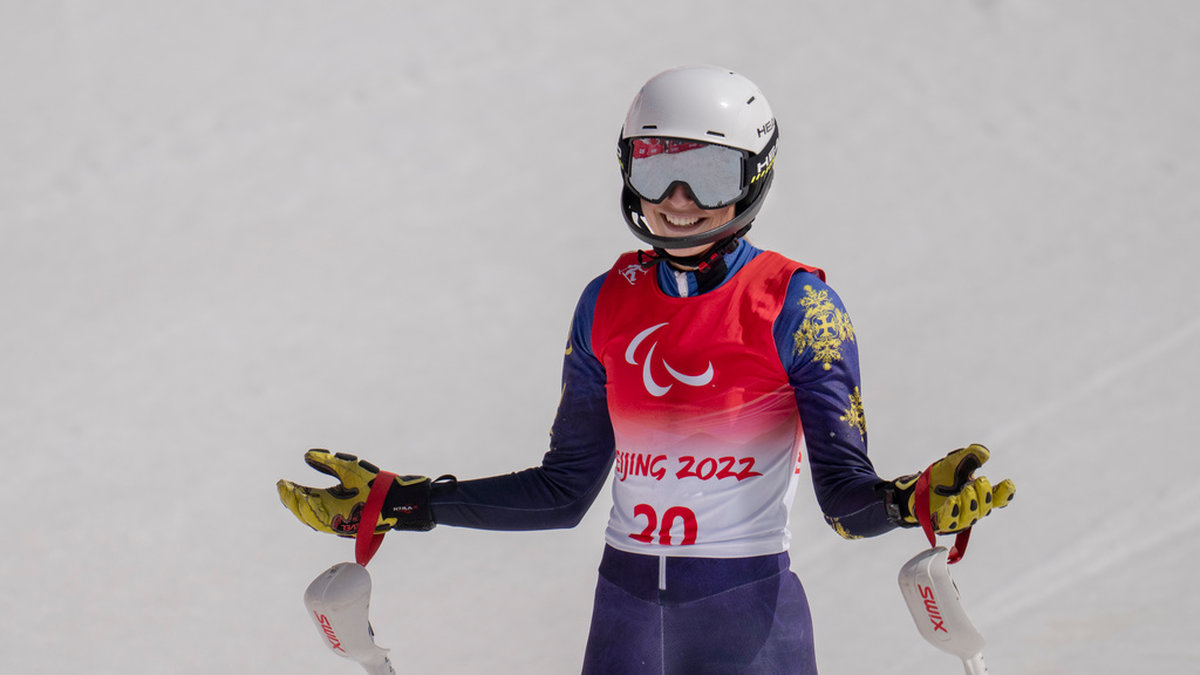 Ebba Årsjö under Paralympics 2022. Arkivbild.