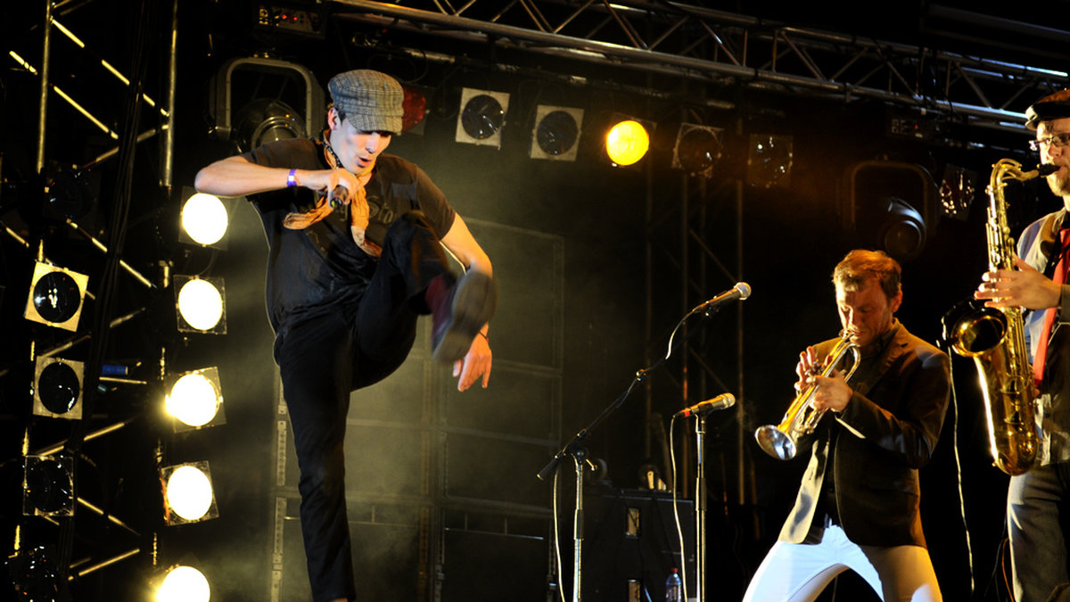 Håkan Hellström och Stefan Sporsén på Hultsfredsfestivalen 2008. Arkivbild.