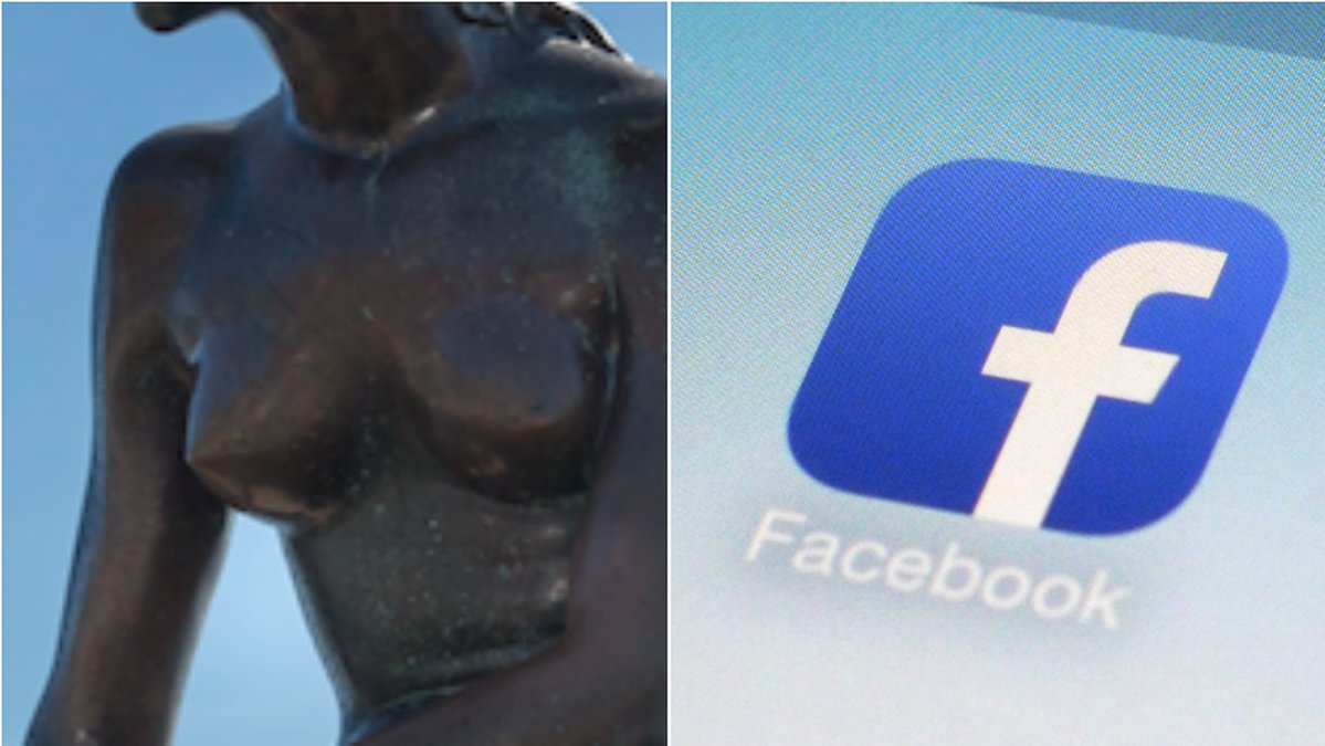 Statyn är för snuskig för Facebook. 