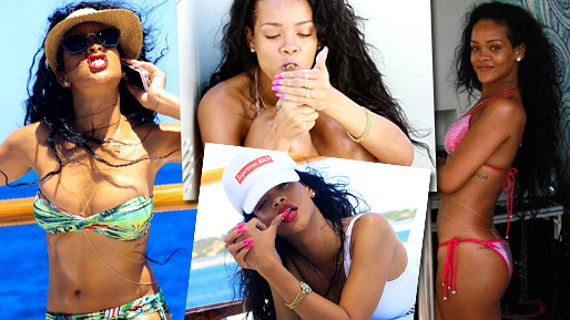 Rihanna, Privat, Bikini, Båt, Sol, Semester, accessoarer, Bild