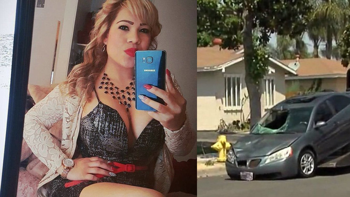 Stacy, 29, blev gripen i California när hon lämnade sin sönderkraschade bil utan för hennes hem.