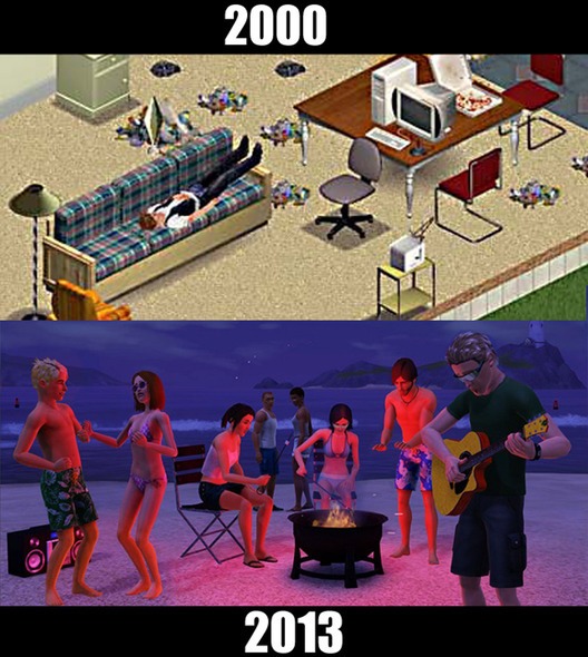 The Sims – för 13 år sedan och i dag. The Sims – för 13 år sedan och i dag.