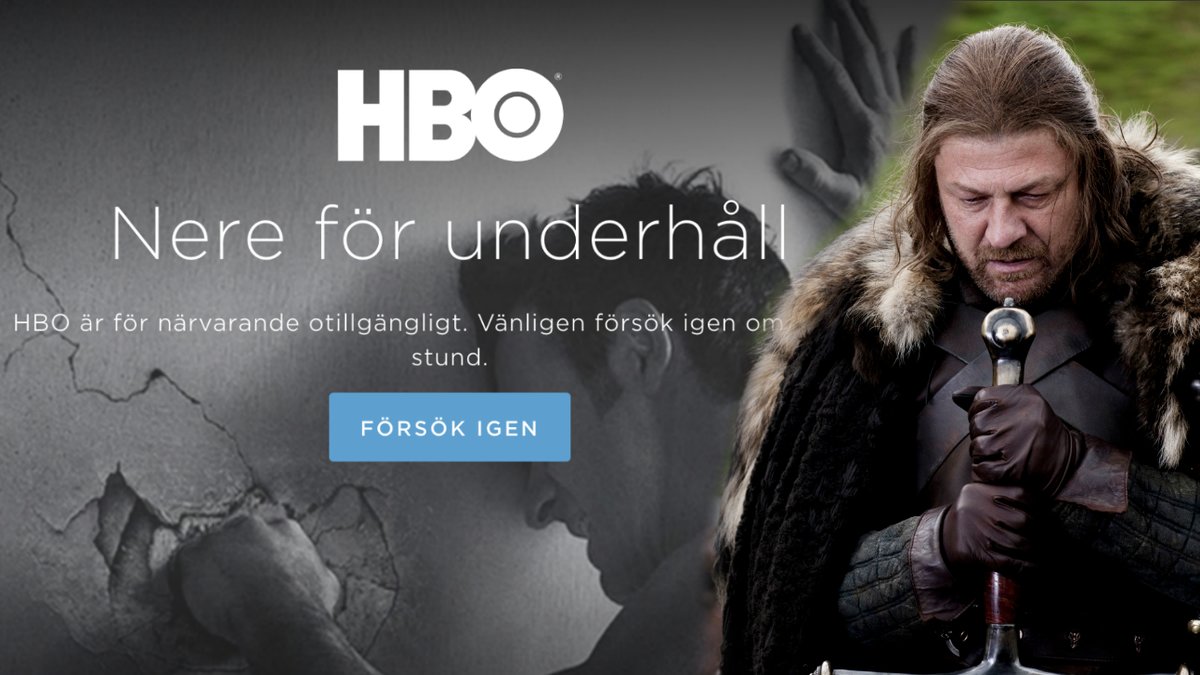 HBO ligger nere efter Game of Thrones-premiären