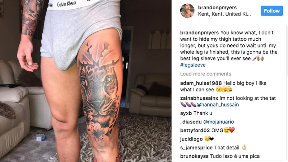 Brandon visade upp sin nya tatuering – men de flesta kollade på något helt annat. 